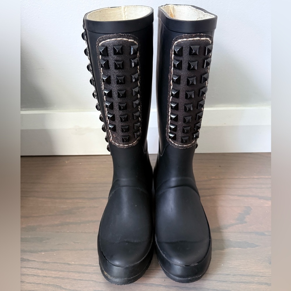 BCBG Black Studded Women's Rainboots